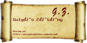 Gulyás Zétény névjegykártya
